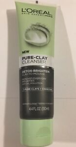 L'Oreal Paris Skin Care Pure Clay Cleanser Detox & Brighten 4.4 Fl Oz. Ship Free