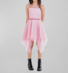 Zoe LTD Kids Girl's Pink Glitter Tulle Sleeveless Sylvia A-Line Dress Size 16 - Picture 1 of 2
