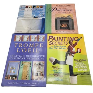 Lot 4 Decorative Painting Books Home Decor Interior Design Effects Illusions - Foto 1 di 24