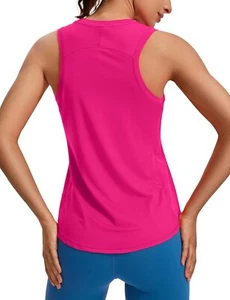 Lightweight Racerback Tank Tops for Women High Neck Workout Sleeveless Shirts - Picture 1 of 61