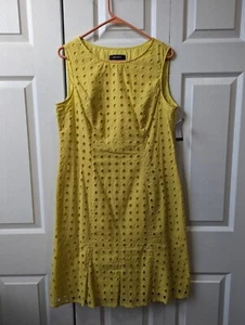 Nine West Women's NWT Yellow Size 12 Large Knee Length Sleeveless Dress - Picture 1 of 10