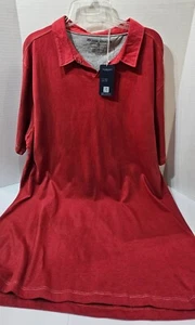 Michael Brandon Mens XXL Shirt Red Knit Pullover Collared 100% Cotton NWT - Picture 1 of 9