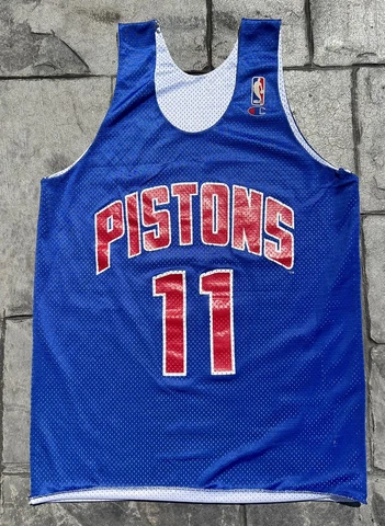 Vintage Detroit Pistons Isiah Thomas Champion Practice Jersey Size Small Cover