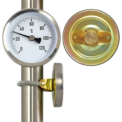 Junction thermometer pipe thermometer 120° C heating spring ø63 mm thermometer on pipe - Image 1 of 4
