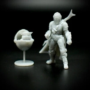 Custom Star Wars Legion The Mandalorian With Baby Yoda Miniatur   - Bild 1 von 4