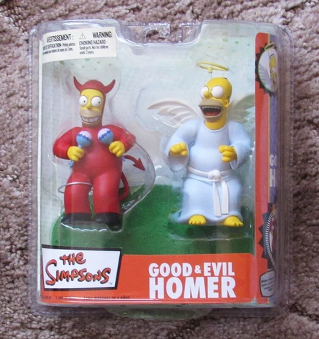 THE SIMPSONS - GOOD & EVIL HOMER - McFARLANE TOYS - NEW IN BOX - 2007 Cover
