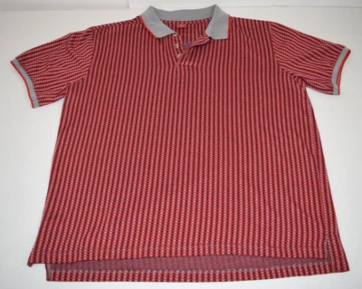 Vintage polo Shirt Junction West Size L 90s Black Gray Vertical Diamond Red - Image 1 of 4