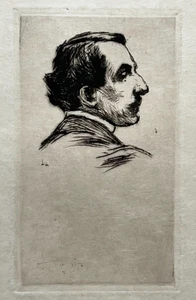 MAURICE BARRES Portrait GRAVUR Eau Forte LADISLAS LOEVY XX - Bild 1 von 2