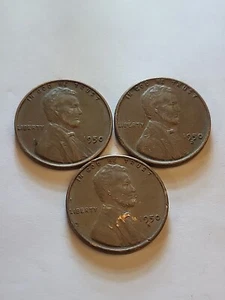 1950, 1950-D, and 1950-S Lincoln  Wheat Cent Pennies - Picture 1 of 3