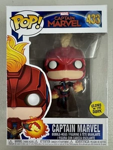 Captain Marvel (Glow) 433 ~ Marvel ~ Funko Pop Vinyl ~ Glows in the Dark ~ GITD - Picture 1 of 6