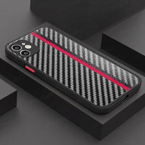 Funda híbrida a prueba de golpes de fibra de carbono para iPhone 16 Pro Max 15 14 13 11 12 8 - Imagen 1 de 14