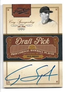 2011 Playoff Prime Cuts Draft Pick Signatures /249 Cory Spangenberg #CS Auto - Picture 1 of 2