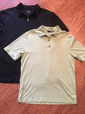 Mens Golf Shirts Large ( Lot Of 2) Tasso Ella-Black &  Murano-Sage Green Y2K 90’ - Image 1 of 4