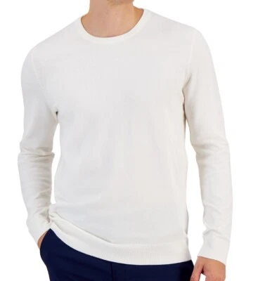 XXL 2XL Alfani Vanilla Ice Ivory Knit Core Solid Crewneck Sweater 50" $50 Foto 1 de 4