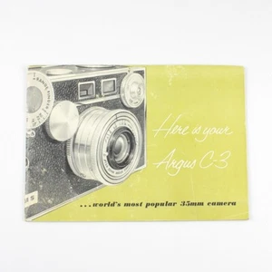 Argus C-3 35mm Rangefinder Camera -  Original User Instruction - Manual Booklet - Picture 1 of 2