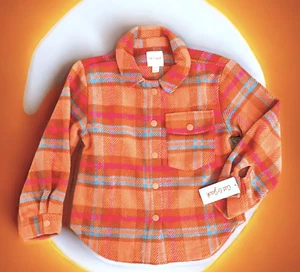 Cat & Jack 6/6X Plaid Jacket Cinnamon Coat NEW Snap Front Girl's Small - Picture 1 of 1