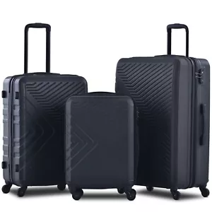Travelhouse 3 Piece Hardshell Luggage Set Hardside Lightweight Suitcase - Picture 1 of 8