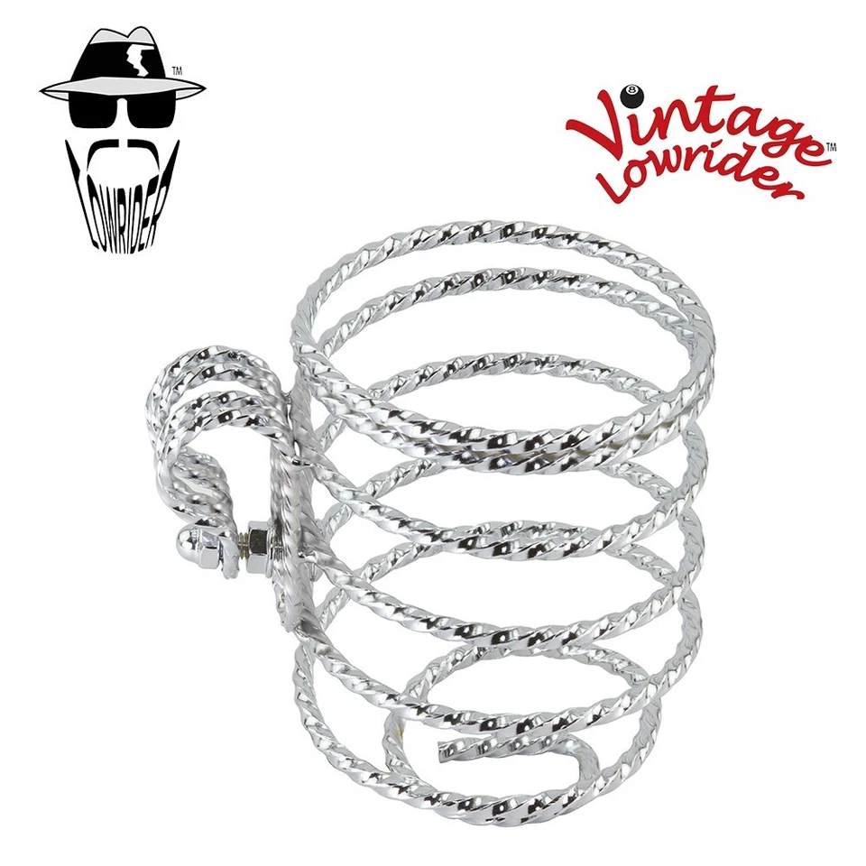 正品老式低方斜纹钢铬自行车杯架。 — 第 1/1 张图片