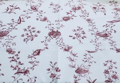 Papel pintado Brunschwig & Fils Toile triple rollo concha de vizcaya floral rojo blanco Foto 1 de 4