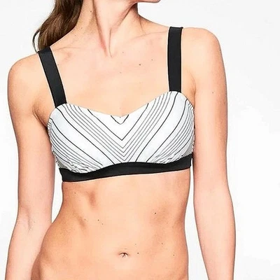Athleta Mujer Negro Blanco Chevron Estampado Rayas Bikini Traje de Baño 32 B/C Foto 1 de 4