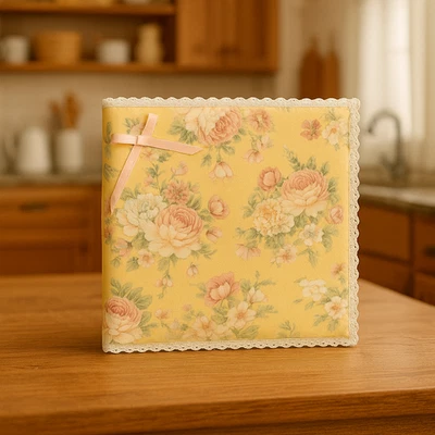 Álbum de fotos hecho a mano álbum de recortes, cottagecore, shabby chic, libro para bebés, boda Foto 1 de 4