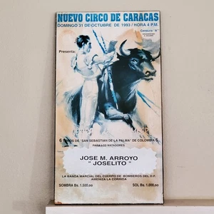 Vintage 1993 Original Stierkampf Poster Wandbild 17x30 Zoll Jose M Arroyo - Bild 1 von 6