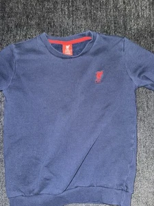 Liverpool Fc Boys Size 7-8 Navy Sweater Official Gear - Picture 1 of 3