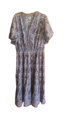 Max Studio Women Plus Smocked Waist Purple Floral Tiered Maxi Dress SZ 3X NWT - Image 1 of 4