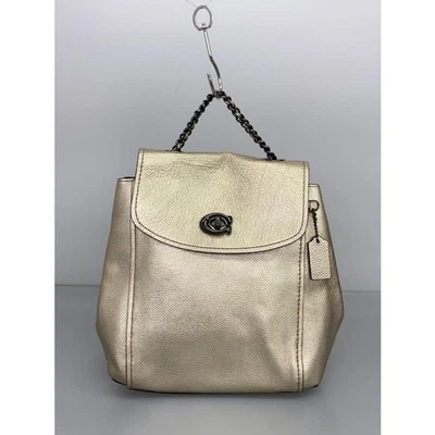 Impuesto de importación incluido COACH Mochila Dorado 38584 Cuero Elegante Bolso Foto 1 de 4