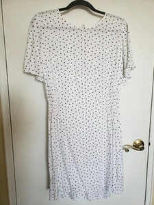 Gloria Jeans Fit And Flare White Polka Dot Womens Dress Sz L New - Picture 1 of 10