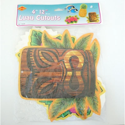 Beistle Luau Troquelado Decoraciones Recortes 12 Pulgadas Juego de 4 Hawaii Tiki Fiesta Nuevo Foto 1 de 3