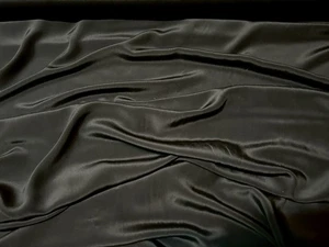 Black Crepe de Chin ~14 mm Silk, 100% Silk, 44" Wide, 49 Yards Bolt (TS-7551G) - Picture 1 of 4