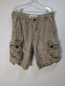 VTG Abercrombie Fitch Cargo Shorts Paratrooper Utility Distressed Heavy Fatigues - Picture 1 of 21