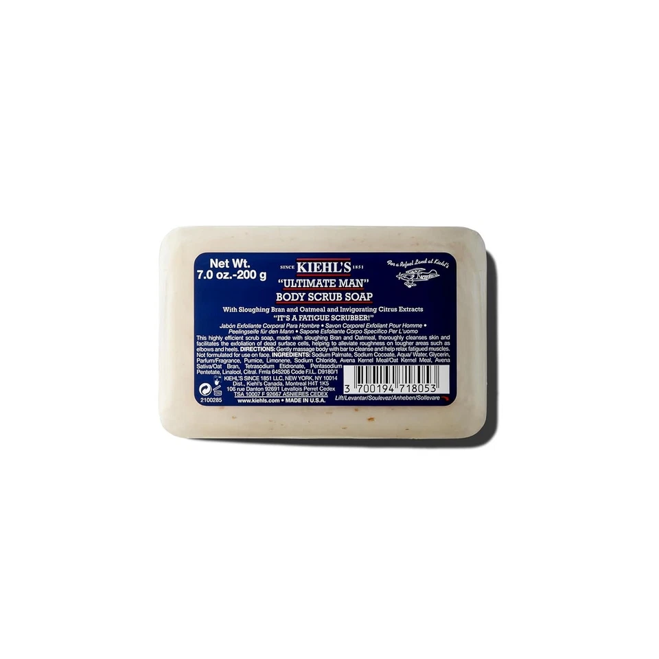 Kiehl's Ultimate Man Body Scrub Exfoliating Bar Soap for Men’s Skin - 7 oz. NEW - Image 1 of 1