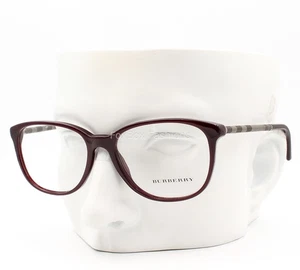 Burberry B 2112 3265 Eyeglasses Glasses Dark Purple / Plaid 52-16-140 w/case - Picture 1 of 10