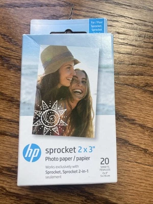 HP Sprocket Zink Photo Paper 2x3" for HP Sprocket Photo Printers, 20 Sheets - Image 1 of 4