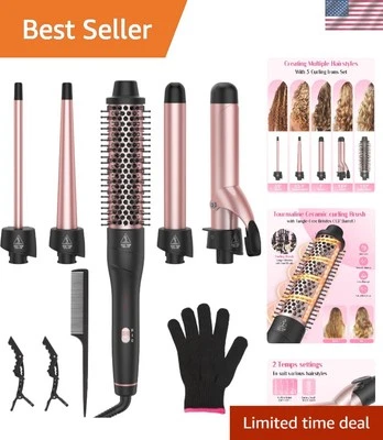 Travel-Friendly 5 in 1 Curling Iron - Fast Heat Up & Interchangeable Wands - Image 1 of 4