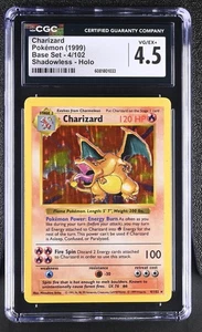 CGC 4.5 Charizard 1999 Base Set 4/102 Shadowless Holo Pokemon Karte - Bild 1 von 2