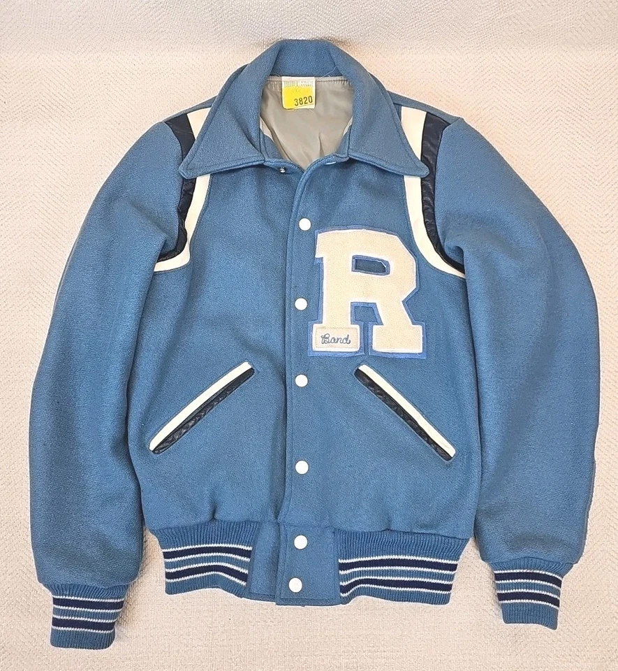 De colección Howe Ropa Atlética Lana Letterman Chaqueta Universitaria Banda "R" Foto 1 de 4