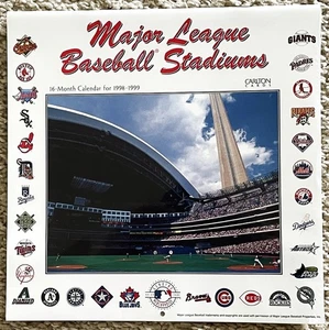 MAJOR LEAGUE BASEBALL STADIUMS-1998/99-16 MONTH CALENDAR-STILL FACTORY SEALED - Picture 1 of 2