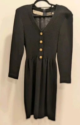 Vestido suéter preto Lillie Rubin Don Sayres para Wellmore mistura de lã tamanho 8 - Imagem 1 de 4