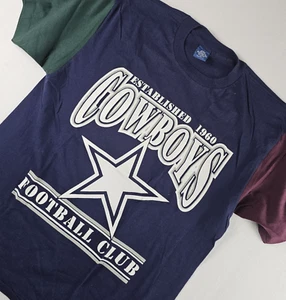 Dallas Cowboys Troy Aikman Belton Designer Tee Tri Color Shirt XL Made USA 1990s - Foto 1 di 21