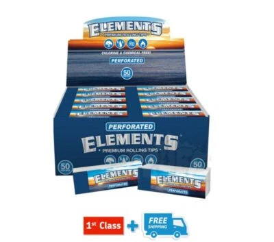 ELEMENTS PERFORATED Tips Roach Books Cigarette Rolling Papers Booklets Full Box