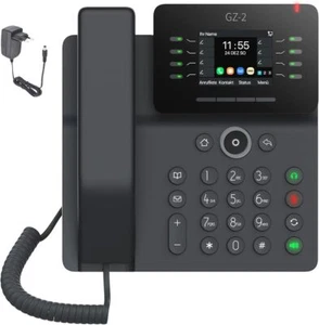 GEQUDIO IP Telefon GZ-2 Fritzbox Telekom kompatibel Freisprechen Farbdisplay Kab - Zdjęcie 1 z 4