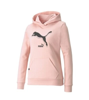 PUMA Women's Essentials Logo Fleece Hoodie Size S - 580541 36 - Lotus (Pink) - Image 1 of 2