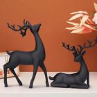 Reindeer Figurines Set of 2 Resin Deer Statues  Sculpture Deer Ornaments6118