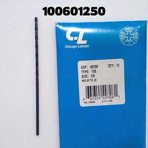 (.1250) 1/8 TAPER-LGT HSS 118 Drill Chicago-Latrobe NEW in Package of QTY 12 - Picture 1 of 3