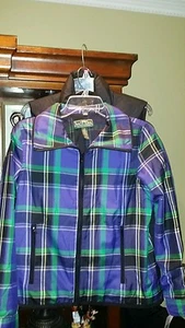 LAUREN RALPH LAUREN ACTIVE ZIP FITNESS JACKET PURPLE MULTI XS $169 NWT - Picture 1 of 4