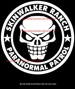 Calcomanía Fantasma Skinwalker Ranch Scary Skull Patrulla Paranormal. - Imagen 1 de 2