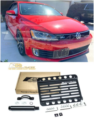 Placa EOS para 11-15 VW Jetta GLI parachoques delantero gancho de remolque soporte de montaje de licencia Foto 1 de 4